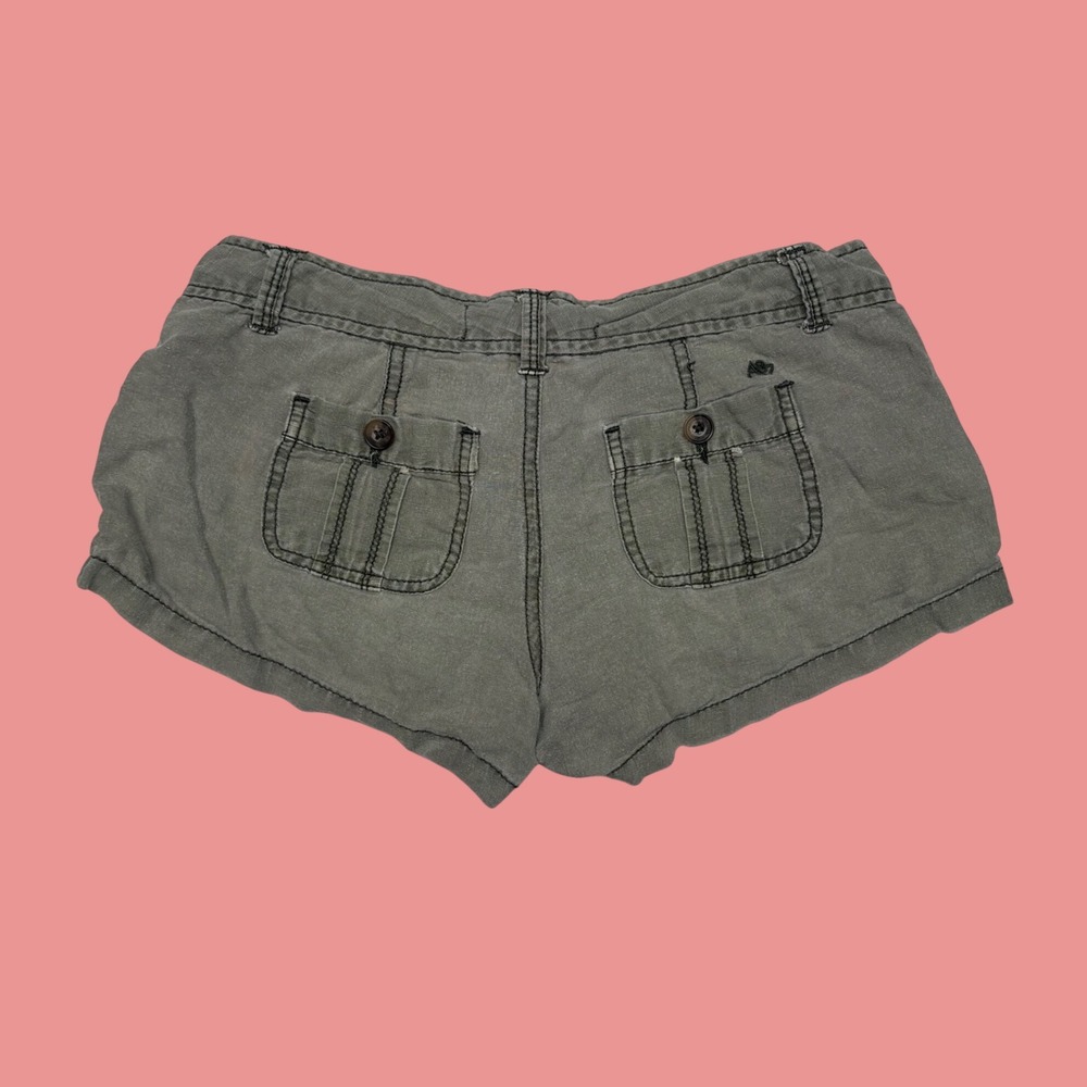 Aeropostale Womens Olive Green Linen Blend Utility Mini Shorts Size 0